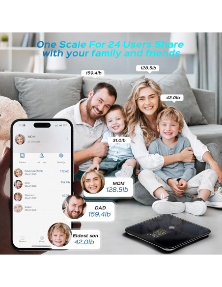 Báscula Digital Lepulse de Grasa Corporal y Peso IMC Bluetooth