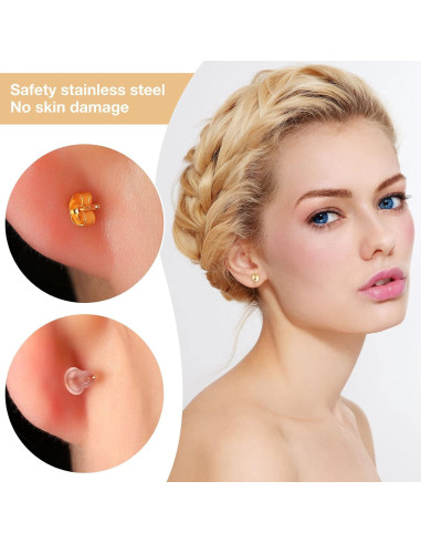 780 Piezas Studs de Pendientes Hicarer en Oro y Plata