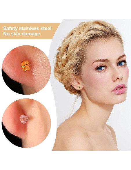 780 Piezas Studs de Pendientes Hicarer en Oro y Plata