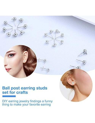 780 Piezas Studs de Pendientes Hicarer en Oro y Plata