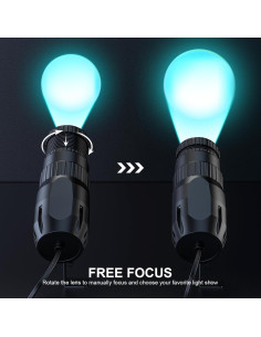 Foco LED RGBW 10W Queenfavor Mini Pinspot Inalámbrico Negro 2