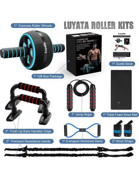 Kit de Rueda de Abdominales Luyata 10 en 1 con Accesorios