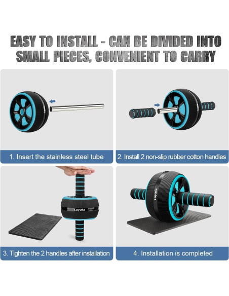 Kit de Rueda de Abdominales Luyata 10 en 1 con Accesorios