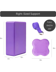 Juego de Accesorios de Yoga SAMTKA - 2 Bloques, Almohadillas, Rodillo 2