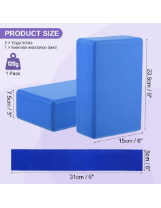 Set de Yoga PATIKIL: 2 Bloques EVA Antideslizantes + Banda 2