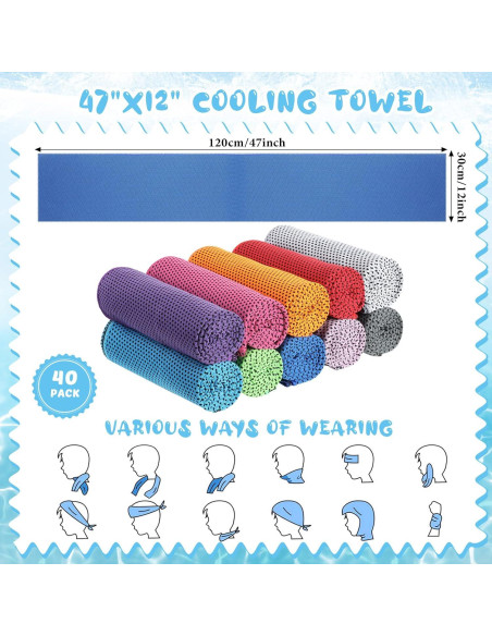 Toallas Enfriadoras de Microfibra Hosuly 40 Pcs 120x30 cm