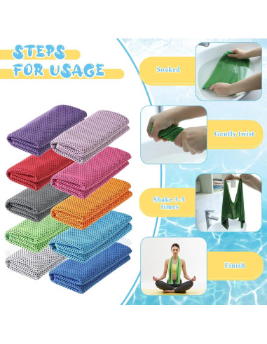 Toallas Enfriadoras de Microfibra Hosuly 40 Pcs 120x30 cm
