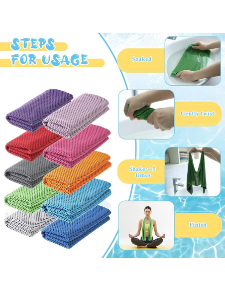 Toallas Enfriadoras de Microfibra Hosuly 40 Pcs 120x30 cm