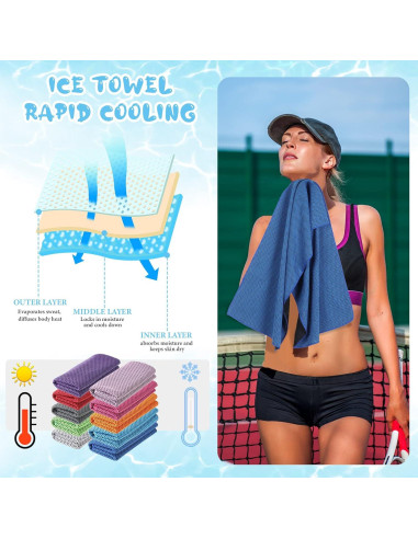 Toallas Enfriadoras de Microfibra Hosuly 40 Pcs 120x30 cm
