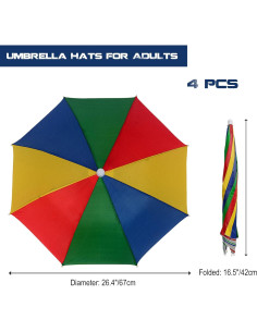Paquete de 4 Sombreros Paraguas MUFEKUM Plegables 67cm 2