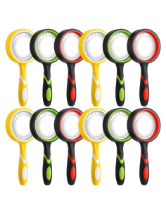 Lupas de Mano Xuhal 12 Pcs 10x Aumento Color Vivo
