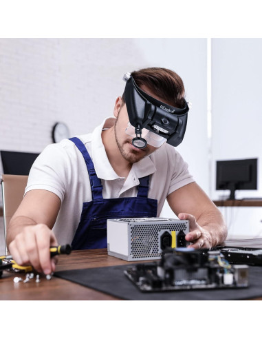 Lupa de Auriculares Dilzekui 14X con Luz LED Recargable