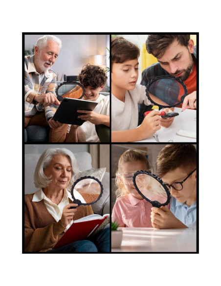 Lupa de Mano HEMONNKAM 5X 6.1" Acrílico Negro para Lectura Lupa de Mano HEMONNKAM 5X 6.1" Acrílico Negro para Lectura