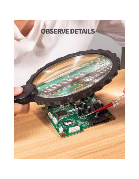 Lupa de Mano HEMONNKAM 5X 6.1" Acrílico Negro para Lectura Lupa de Mano HEMONNKAM 5X 6.1" Acrílico Negro para Lectura