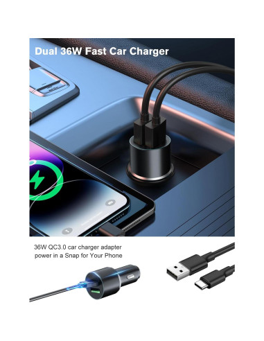 Cargador de coche Magsafe MAGJIEYX 36W carga rápida