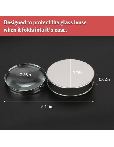 Lupa de Mano Rongon 20X Plegable con Estuche de Metal