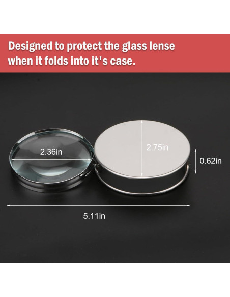 Lupa de Mano Rongon 20X Plegable con Estuche de Metal