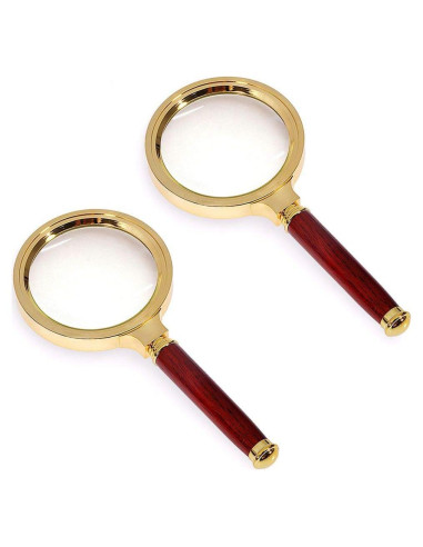Lupa de Mano 6X COCOMK - Paquete de 2 Unidades, Vidrio Óptico