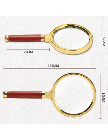 Lupa de Mano 6X COCOMK - Paquete de 2 Unidades, Vidrio Óptico