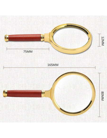 Lupa de Mano 6X COCOMK - Paquete de 2 Unidades, Vidrio Óptico
