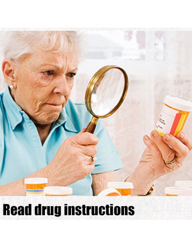 Lupa de Mano 6X COCOMK - Paquete de 2 Unidades, Vidrio Óptico