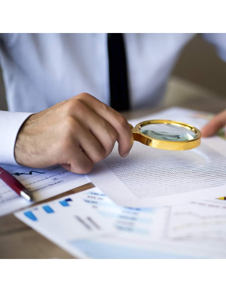 Lupa de Mano 6X COCOMK - Paquete de 2 Unidades, Vidrio Óptico