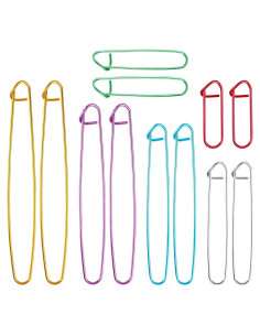 Set de 12 Sujetadores de Puntos de Tejido Aluminio 6 Tamaños