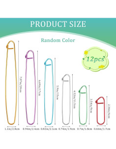 Set de 12 Sujetadores de Puntos de Tejido Aluminio 6 Tamaños 2