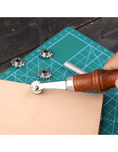 Juego de Herramientas de Costura de Cuero Jmuiiu con 3 Ruedas