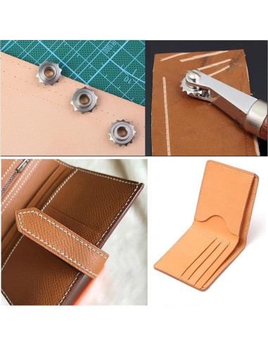 Juego de Herramientas de Costura de Cuero Jmuiiu con 3 Ruedas