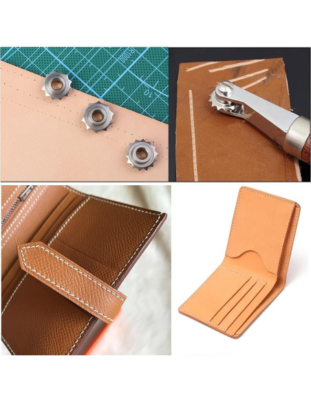 Juego de Herramientas de Costura de Cuero Jmuiiu con 3 Ruedas