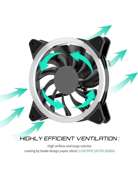 Ventilador LED 120mm upHere Silencioso RGB Triple Pack