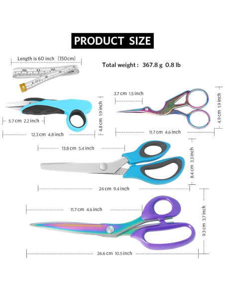 Set de Costura Asdirne - 5 Piezas Tijeras Acero Inoxidable