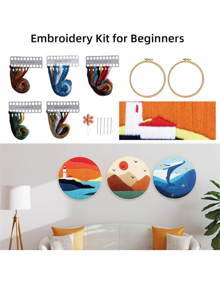 Kit de Bordado CMINAUS para Principiantes - 5 Sets Naturaleza