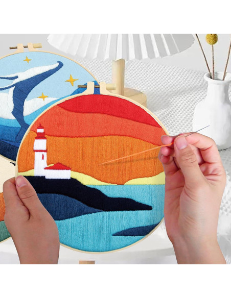 Kit de Bordado CMINAUS para Principiantes - 5 Sets Naturaleza