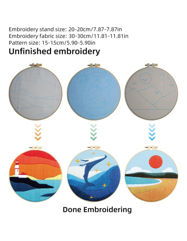 Kit de Bordado CMINAUS para Principiantes - 5 Sets Naturaleza