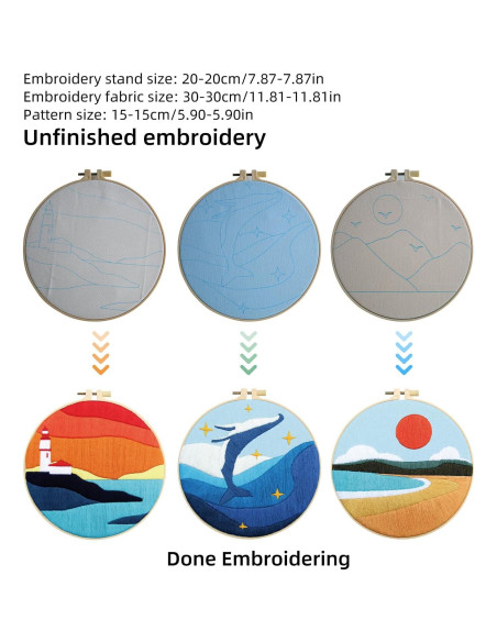 Kit de Bordado CMINAUS para Principiantes - 5 Sets Naturaleza