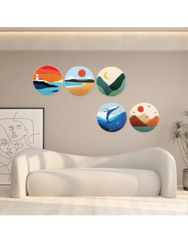 Kit de Bordado CMINAUS para Principiantes - 5 Sets Naturaleza