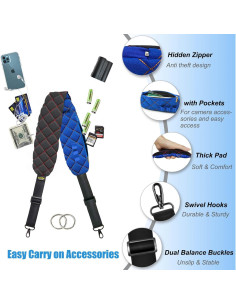 Correa de cámara LONPAI ajustable con acolchado y bolsillos 2