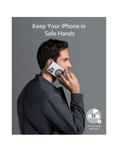 Soporte Anker MagGo 610 para iPhone 12/13/14/15/16 Gris