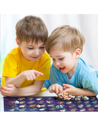 Kit Educativo de Rocas y Gemas Byncceh - 48 Piezas para Niños
