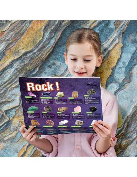 Kit Educativo de Rocas y Gemas Byncceh - 48 Piezas para Niños