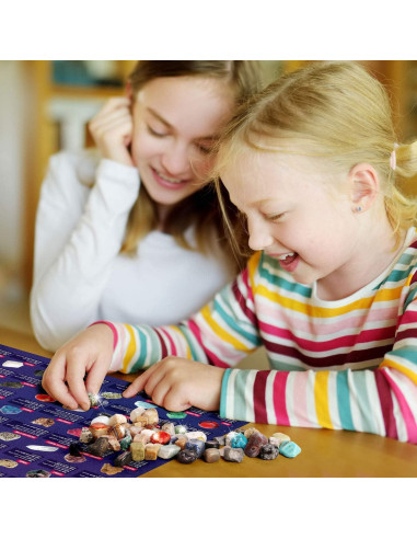 Kit Educativo de Rocas y Gemas Byncceh - 48 Piezas para Niños