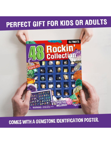 Kit Educativo de Rocas y Gemas Byncceh - 48 Piezas para Niños