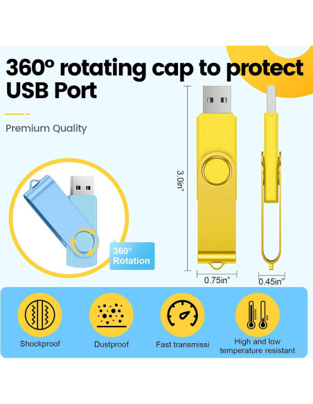 Kepmem Paquete 10 Unidades USB 2.0 16GB Flash Giratorio Kepmem Paquete 10 Unidades USB 2.0 16GB Flash Giratorio