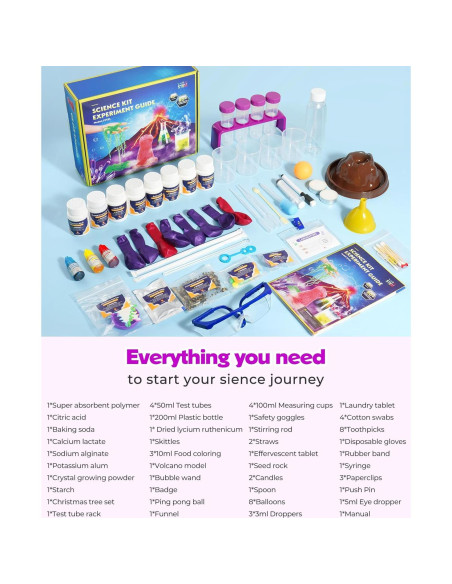 Kit de Experimentos Científicos Airbition 80+ para Niños 6-12 Años