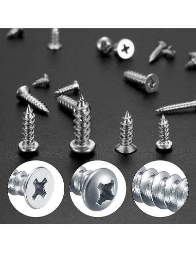 Conjunto de 990 Tornillos Autoperforantes Acero Inoxidable M3-M6