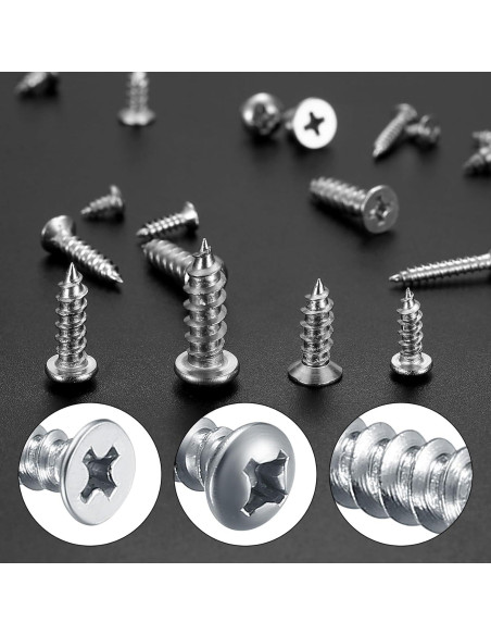 Conjunto de 990 Tornillos Autoperforantes Acero Inoxidable M3-M6