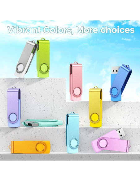 Kepmem Paquete 10 Unidades USB 2.0 16GB Flash Giratorio Kepmem Paquete 10 Unidades USB 2.0 16GB Flash Giratorio