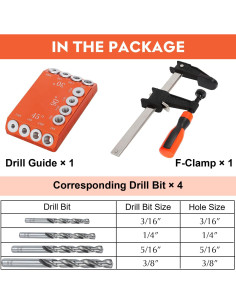 Guía de Taladro Multi-Ángulo Aluminio Steel DN Mate 30/45/90 2